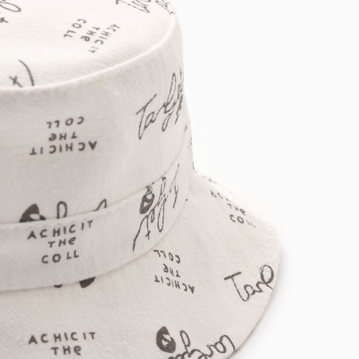 Панама детская Панама детская "Надписи" MINAKU, цв,белый , р-р 48-50