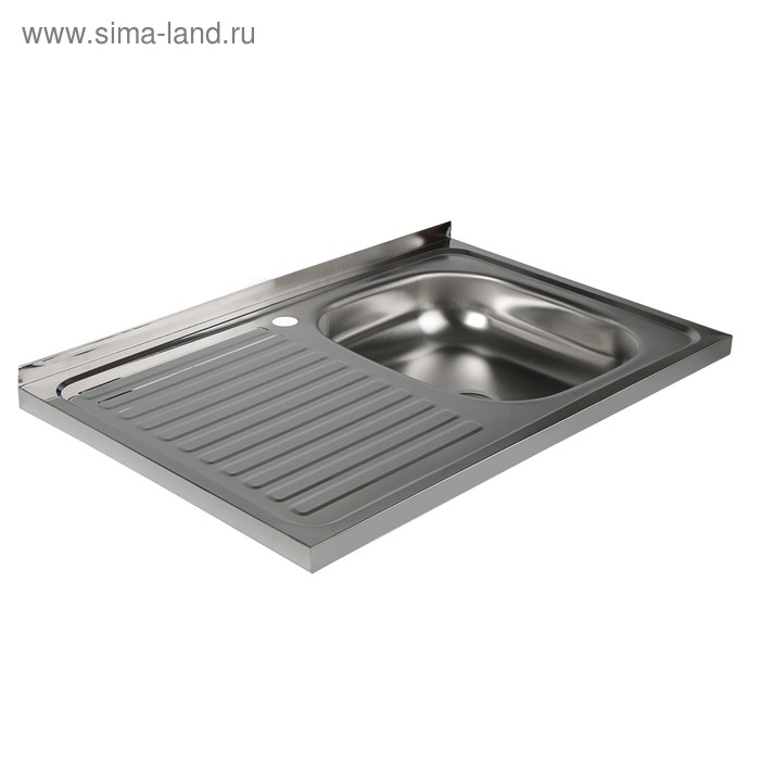 Мойка кухонная  Мойка кухонная "Владикс", накладная, без сифона, 80х50 см, правая, нержавеющая сталь 0.4 мм