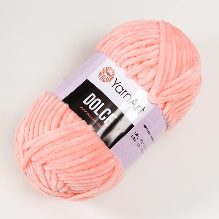 Пряжа Пряжа "Dolce" 100% микрополиэстер 120м/100гр (764 персик)