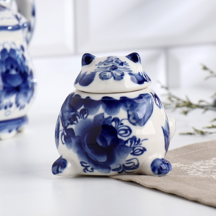 Солонка &laquo;Кот&raquo;, гжель