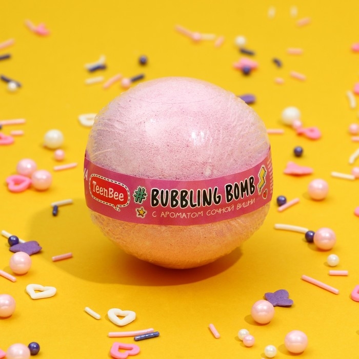 Бомбочка для ванны, 130 г, аромат сочной вишни, TeenBee Бомбочка для ванны, 130 г, аромат сочной вишни, TeenBee