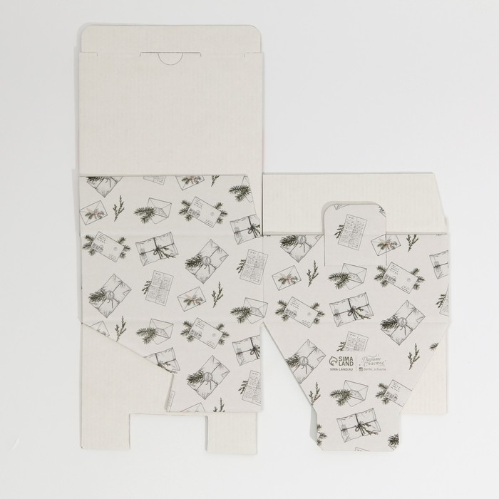 Коробка подарочная новогодняя складная «Ретро почта», 15 х 15 х 7 см, Новый год Коробка подарочная новогодняя складная «Ретро почта», 15 х 15 х 7 см, Новый год