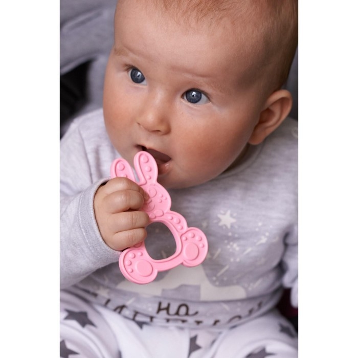 Прорезыватель силиконовый «Зайка», цвет МИКС, КНОПА Прорезыватель силиконовый «Зайка», цвет МИКС, КНОПА