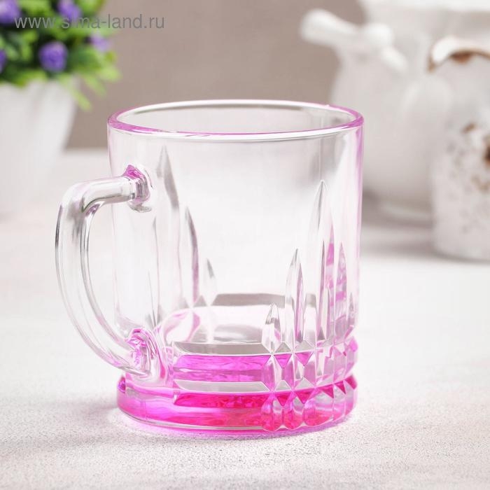 Кружка стеклянная &laquo;Джем&raquo;, 280 мл, цвет розовый