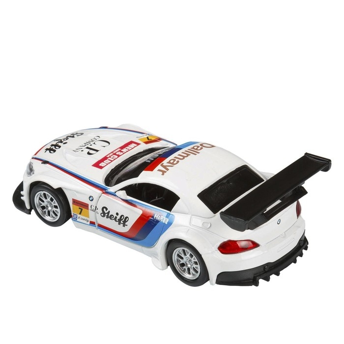 Машина металлическая BMW Z4 GT3 1:38, инерция, открываются двери, цвет белый Машина металлическая BMW Z4 GT3 1:38, инерция, открываются двери, цвет белый