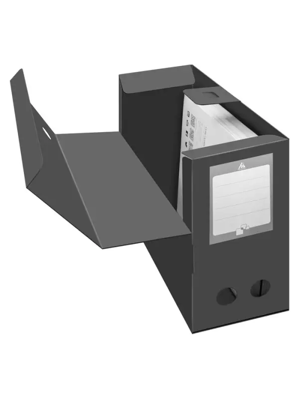 Папка-короб архивная А4, корешок 120 мм, пластик, Calligrata, вырубная застежка, чёрная, до 1100 листов