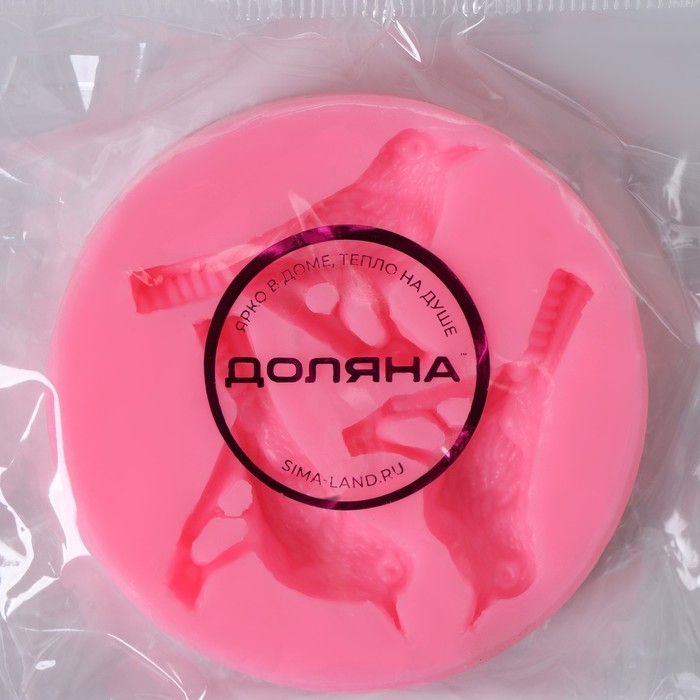 Молд Доляна «Три птицы», силикон, 6,5×1,1 см, цвет розовый Молд Доляна «Три птицы», силикон, 6,5×1,1 см, цвет розовый