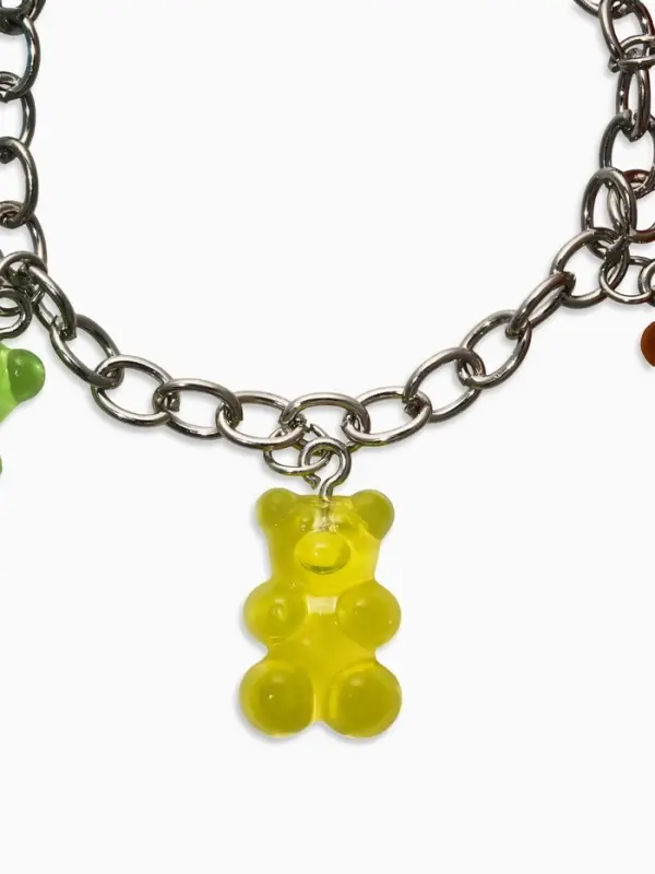 Браслет цепочка &laquo;Мармеладные мишки&raquo;, L=17 см, разноцветный в серебре