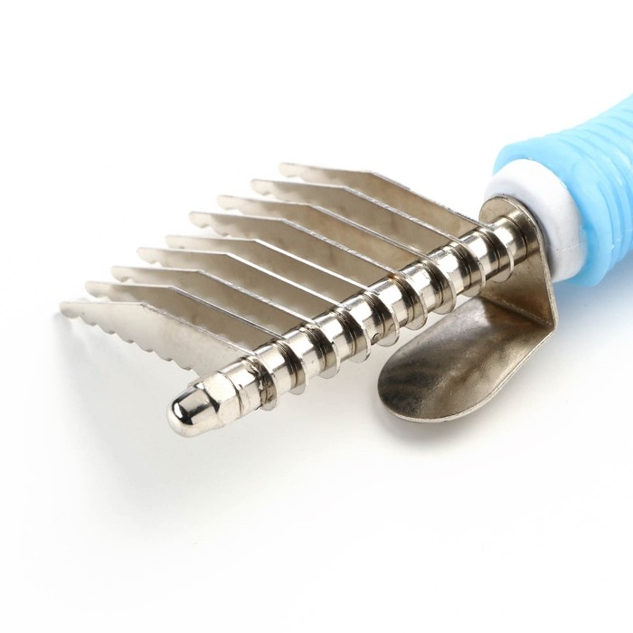 Колтунорез боковой  Колтунорез боковой "Комфорт" 9 лезвий, нескользящая резиновая ручка, голубой