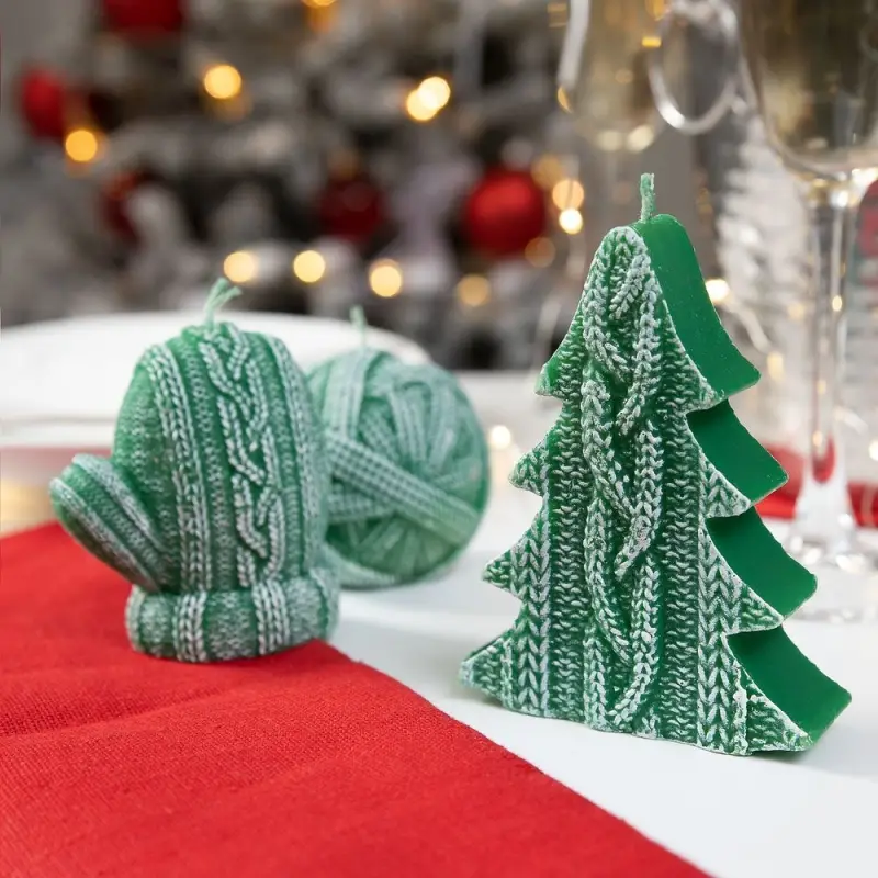 Свеча Kniteam, варежка, зеленая Свеча Kniteam, варежка, зеленая