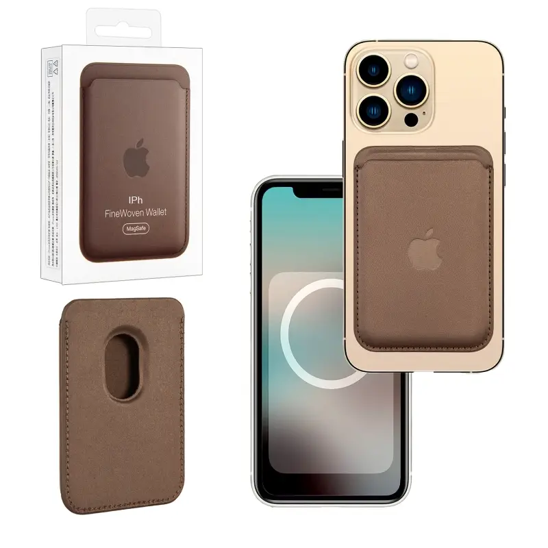 Чехол FineWoven Wallet Taupe iPh 12 - 16 Pro Max (Анимация NFC Clear) с лого Чехол FineWoven Wallet Taupe iPh 12 - 16 Pro Max (Анимация NFC Clear) с лого