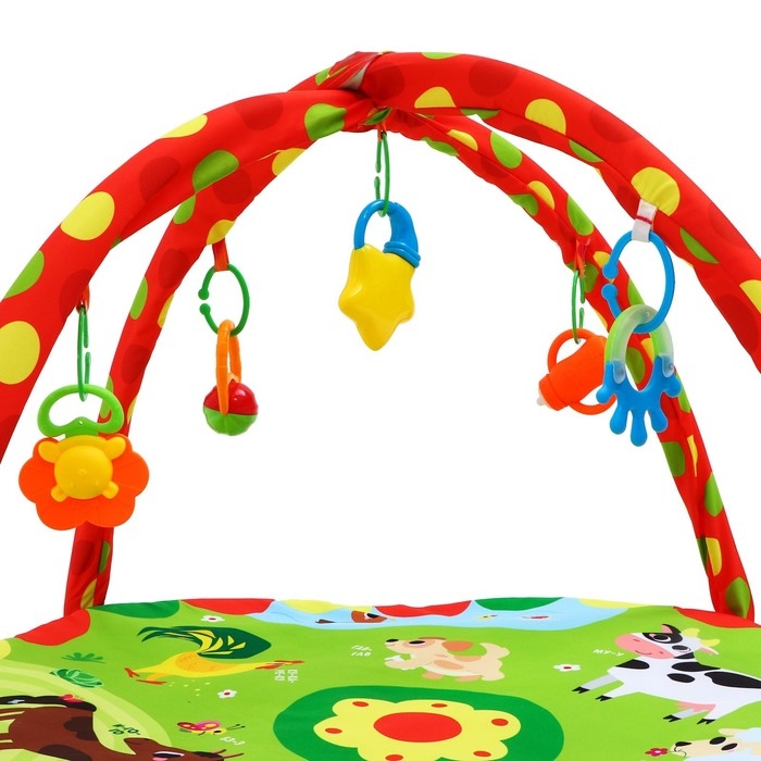 Развивающий коврик с дугами «Домашние зверята», 85х85 см, Крошка Я Развивающий коврик с дугами «Домашние зверята», 85х85 см, Крошка Я