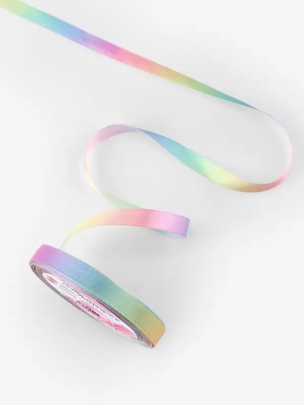 Лента атласная &laquo;Радуга&raquo;, 10 мм &times; 18 &plusmn; 1 м, разноцветная