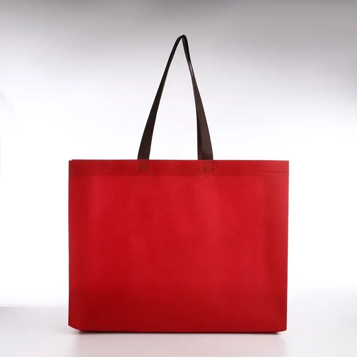 Сумка пляжная без застёжки, 45&times;12&times;35 см, однотонная, красная