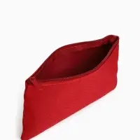 Косметичка-пенал на молнии, плоская, маленькая, однотонная, бордовая