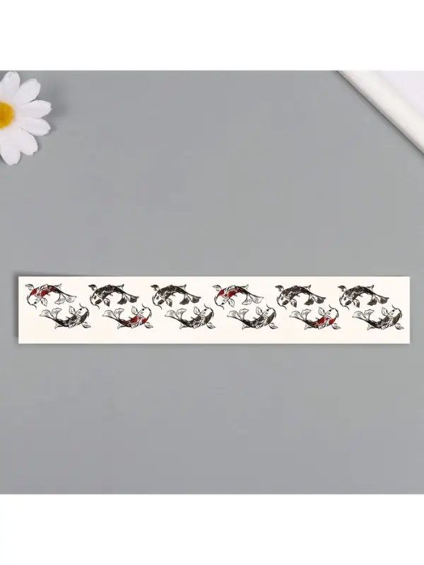 Переводная тату на тело чёрно-красная «Браслет. Рыбы Кои», 20×3 см Переводная тату на тело чёрно-красная «Браслет. Рыбы Кои», 20×3 см