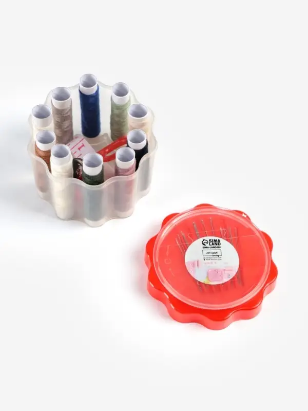 Швейный набор &laquo;Ромашка&raquo;, 26 предметов, в пластиковом стакане, 6.5&times;7.5 см, МИКС