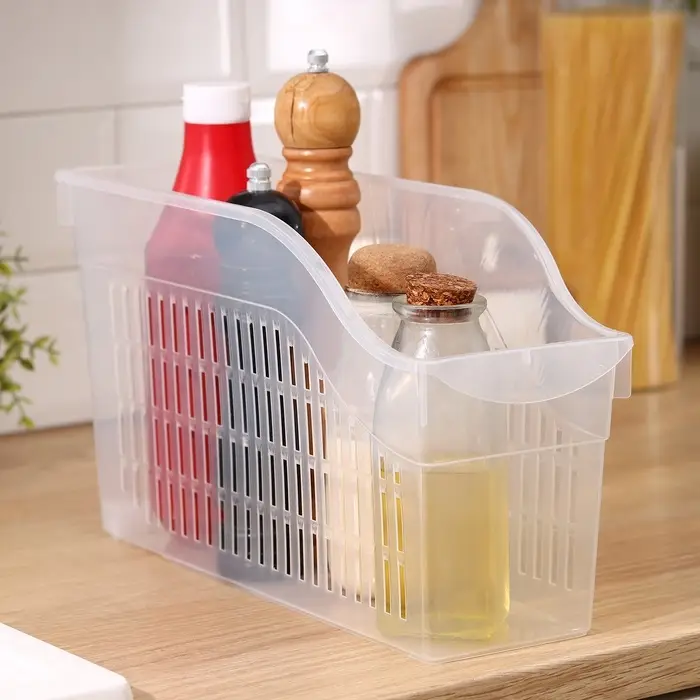 Контейнер для хранения на колёсиках, 6 л, 35.5&times;13&times;20 см, с ручкой, пластик, прозрачный