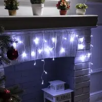 Гирлянда &laquo;Бахрома&raquo; 3&times;0.5 м, IP20, прозрачная нить, 80 LED, свечение белое, 8 режимов, 220 В