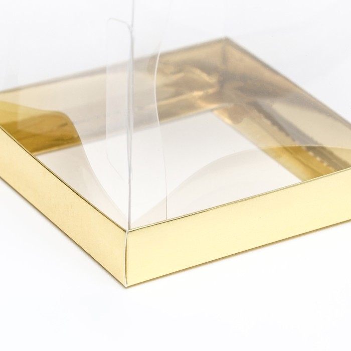 Коробка с PVC Мини 10 X 10 X 12 см Коробка с PVC Мини 10 X 10 X 12 см "Золото"
