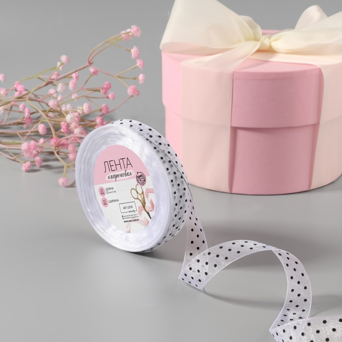 Лента капроновая «Горох», 15 мм, 23 ± 1 м, цвет белый Лента капроновая «Горох», 15 мм, 23 ± 1 м, цвет белый