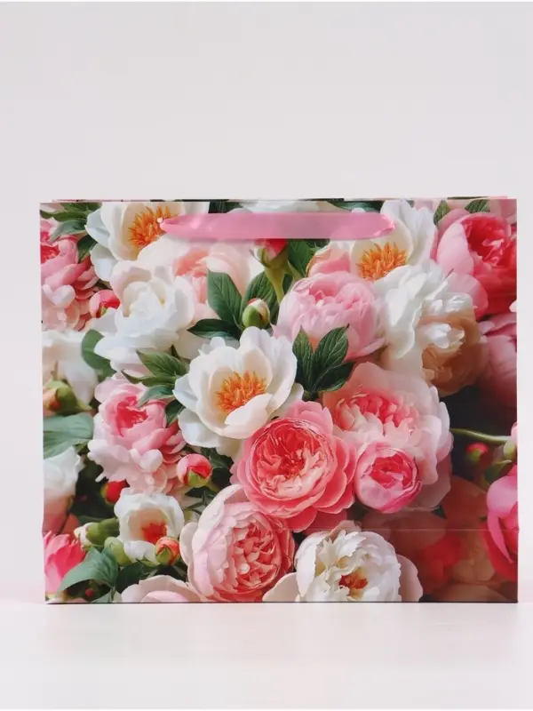 Пакет подарочный &laquo;Цветы&raquo;, 30&times;25.5&times;9 см