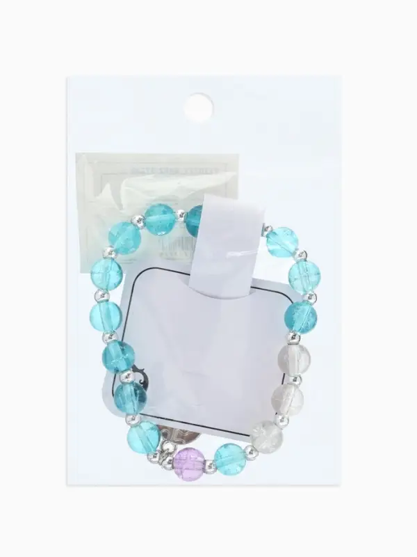 Браслет из бусин &laquo;Радость. Монетка&raquo;, d=7 см, белый, голубой