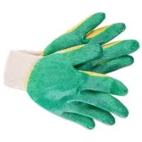 Перчатки ХБ с двойным обливом латекса (зеленые) 13 класс 1 пара AVS RP-04