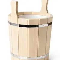 Ведро-запарник для бани и сауны, 10 л, деревянное, пластмассовая вставка