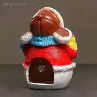 Фигура "Снеговик-подсвечник" с блестками 45см.