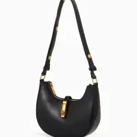 Сумка женская багет TEXTURA на молнии, 24&times;6&times;14 см, чёрная