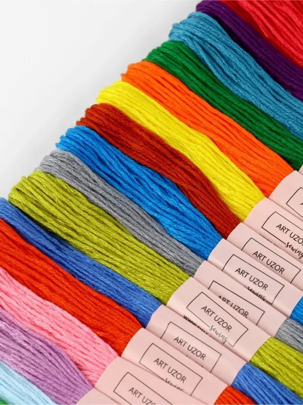 Нитки мулине, №1 - №5, 8&plusmn;1 м, набор 24 шт., разноцветные