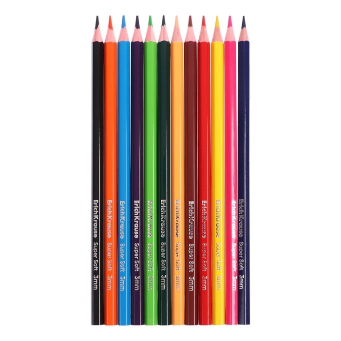 Карандаши 12 цветов ErichKrause Jolly Friends, дерево, шестигранные, с европодвесом Карандаши 12 цветов ErichKrause Jolly Friends, дерево, шестигранные, с европодвесом