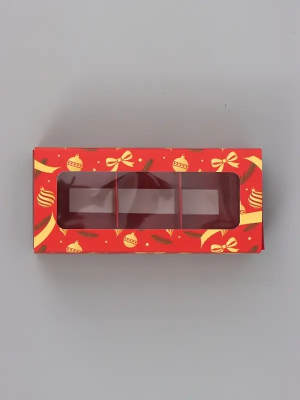Коробка подарочная для 3 конфет &laquo;Красная&raquo;, 13.3&times;3.3&times;5.8 см