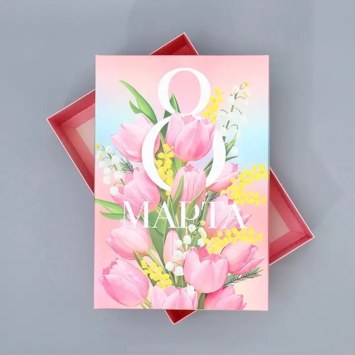 Коробка подарочная складная, упаковка, &laquo;8 марта&raquo;, 30&times;20&times;9 см