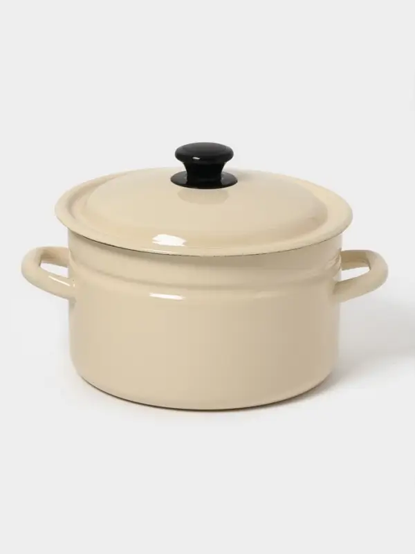 Кастр.цил.борт. 5л (слоновая)Без декора