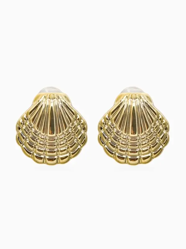 Серьги пластик &laquo;Ракушка&raquo; мини, цвет золото