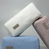 Косметичка женская на молнии TEXTURA, объёмная, большая, мягкая, белая