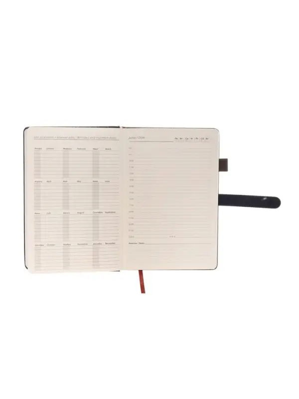 Ежедневник недатированный формат А5, 80л, линия, с ручкой, подар коробка, Синий