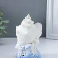 Сувенир керамика свет "Ракушка" бело-синий 7,5х8,5х13,5 см