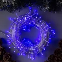 Гирлянда &laquo;Нить&raquo; 20 м, IP20, прозрачная нить, 200 LED, 8 режимов, 220 В, свечение синее