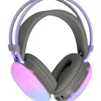 Наушники беспроводные, полноразмерные, Mybit W-33, RGB подсветка, Bluetooth 5.3, 800 мАч, Type-C, RGB подсветка, белые