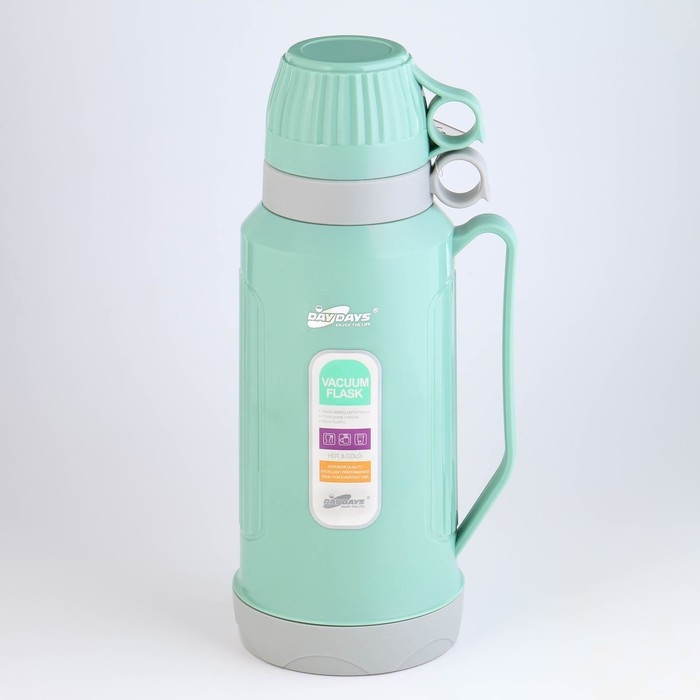 Термос 1.8 л, со стеклянной колбой, сохраняет тепло 12 ч, с кружкой,  микс