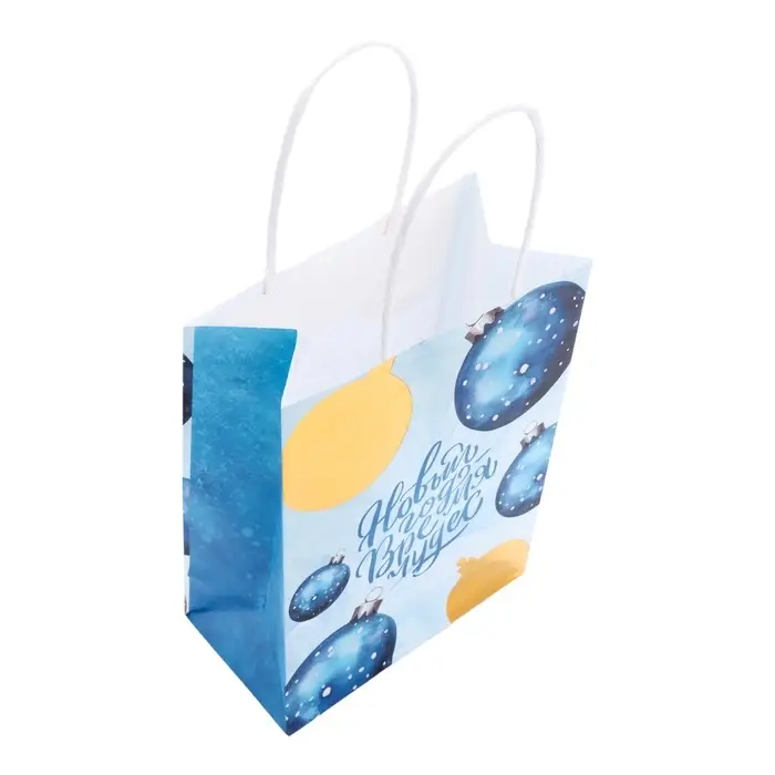 Пакет бумажный подарочный новогодний с тиснением, «Шары» 15×21×8 см Пакет бумажный подарочный новогодний с тиснением, «Шары» 15×21×8 см