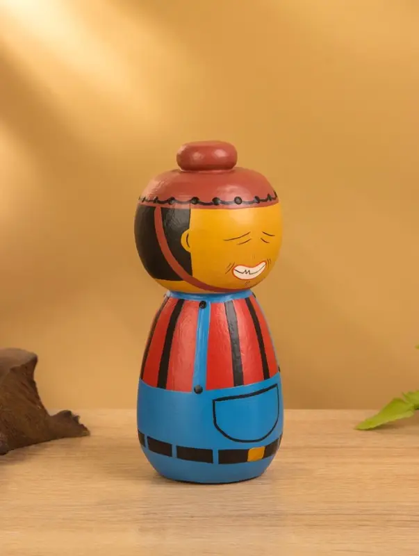 Деревянная кукла кокеши "Джеки" 7х7,5х15 см