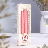 Набор свечей античных, 2.3&times;24.5 см, 5 ч, 55 г, 4 шт., светло-розовая