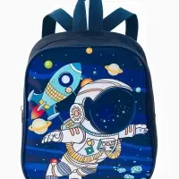 Рюкзак детский 20,5*9*24, отд на молнии, космос т-синий