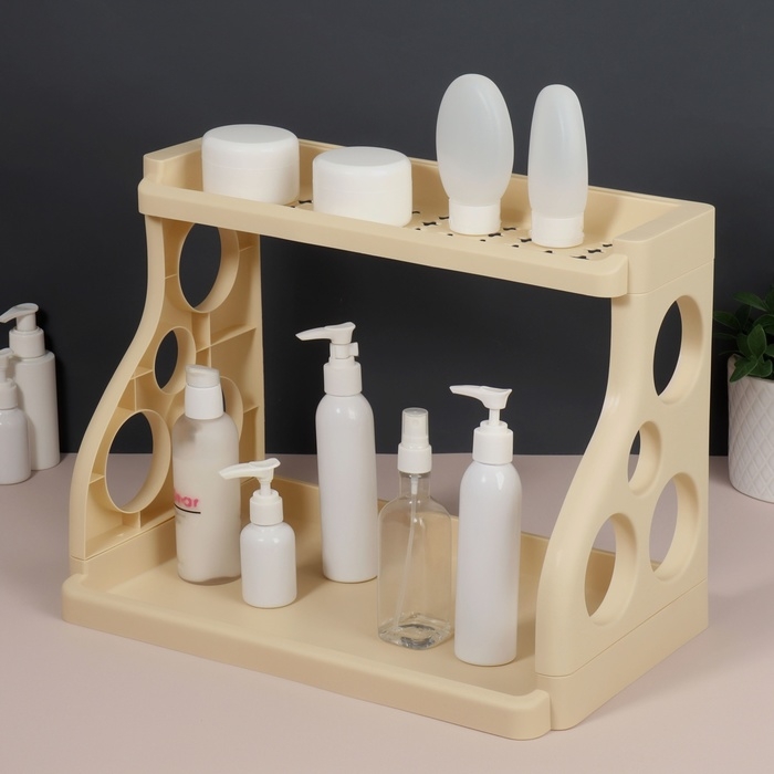 Органайзер для хранения, 2 секции, 39 × 24,5 × 30,5 см, цвет бежевый Органайзер для хранения, 2 секции, 39 × 24,5 × 30,5 см, цвет бежевый