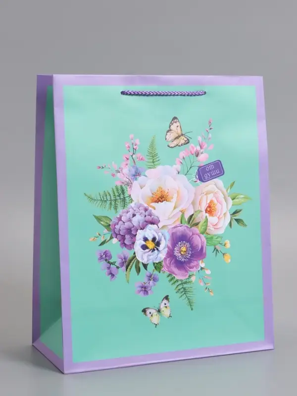 Пакет подарочный ламинированный &laquo;От души&raquo;, 26&times;12&times;32 см