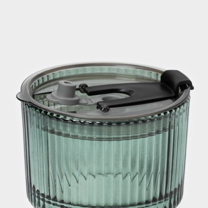 Стакан стеклянный с крышкой и трубочкой «Вино Верде», 350 мл, цвет зелёный Стакан стеклянный с крышкой и трубочкой «Вино Верде», 350 мл, цвет зелёный